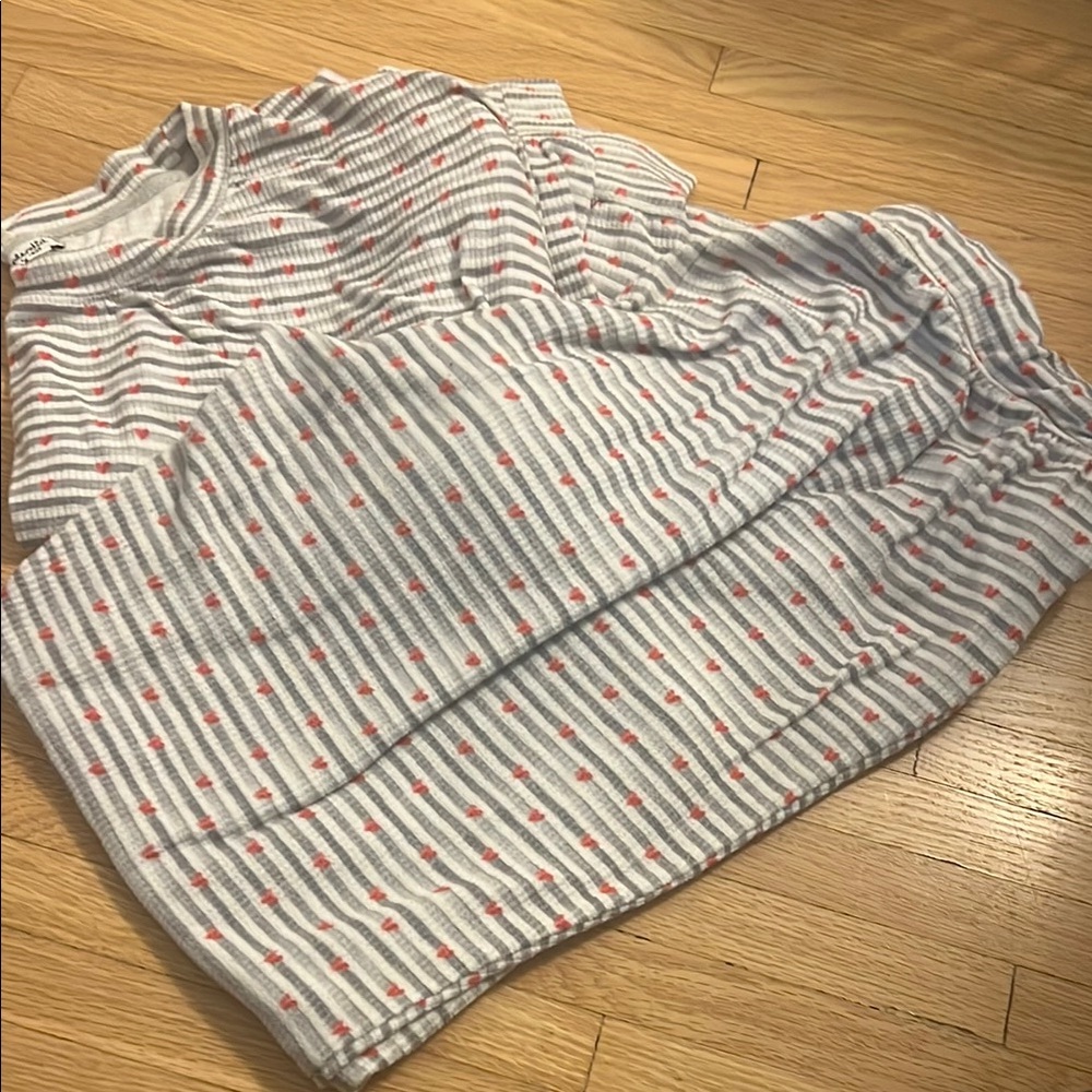 Splendid Gray and Pink Striped Pajama Set
